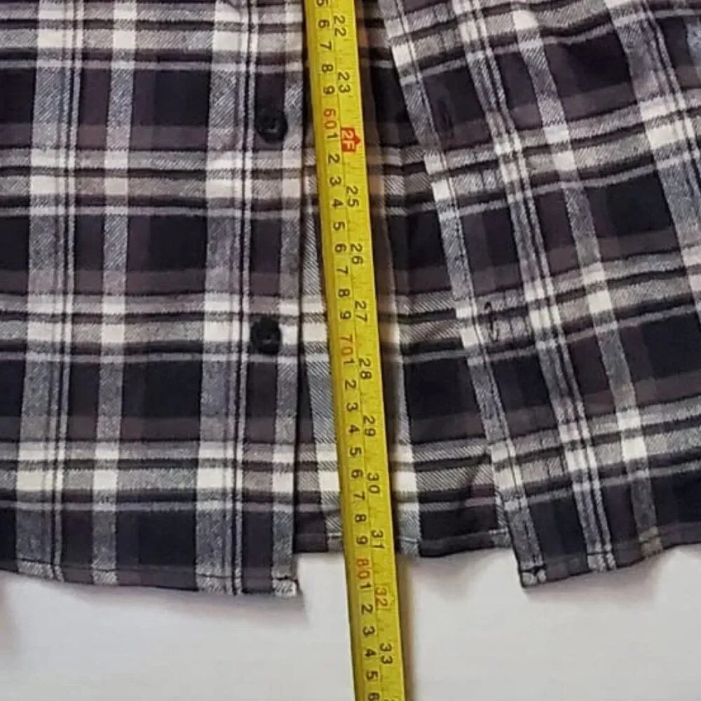 Men Regular Fit Plaid Flannel Long Sleeve Casual Shirt, Charcoal Combo LARGE - Picture 10 of 14